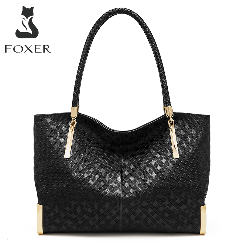 Luxury Bags Reseller - FOXER Genuine Leather Lady's Handbag Elegant