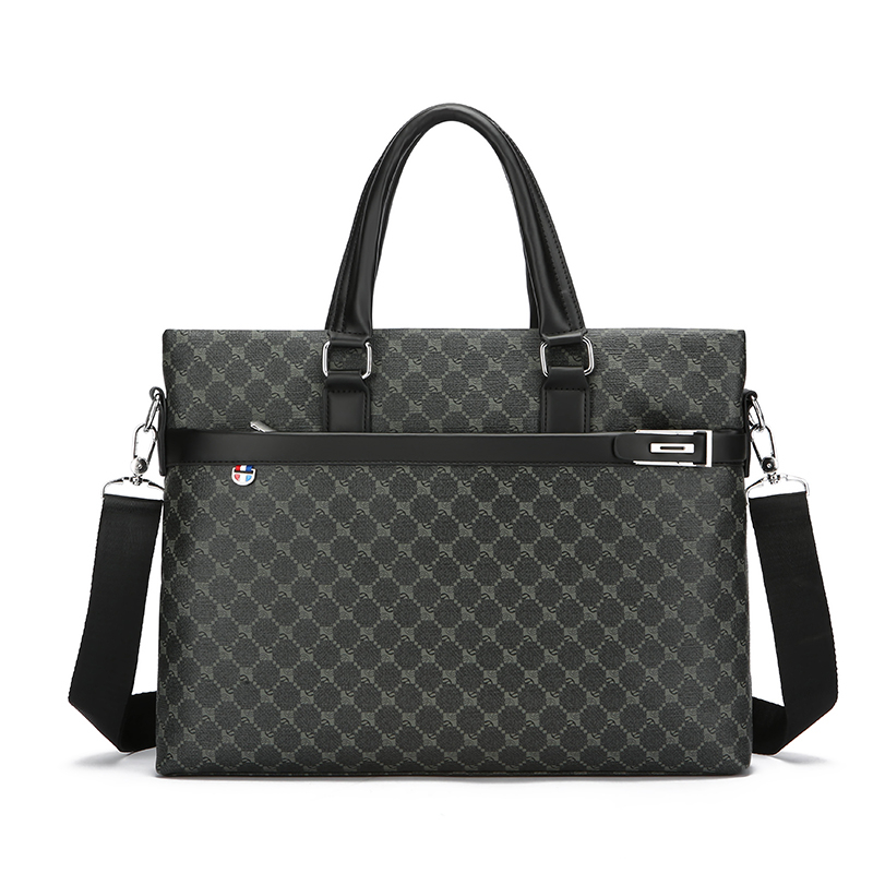 Luxury Bags For Laptop - new Men's printed PU leather business