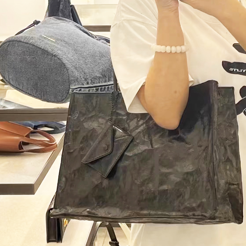 Korean Casual Kraft Paper Tote - Luxury Bags Made recension och pris