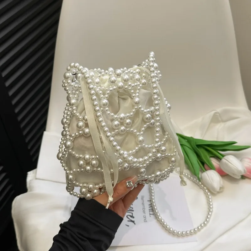 Beading White Bucket Shoulder  - Luxury Bags On Sales recension och pris