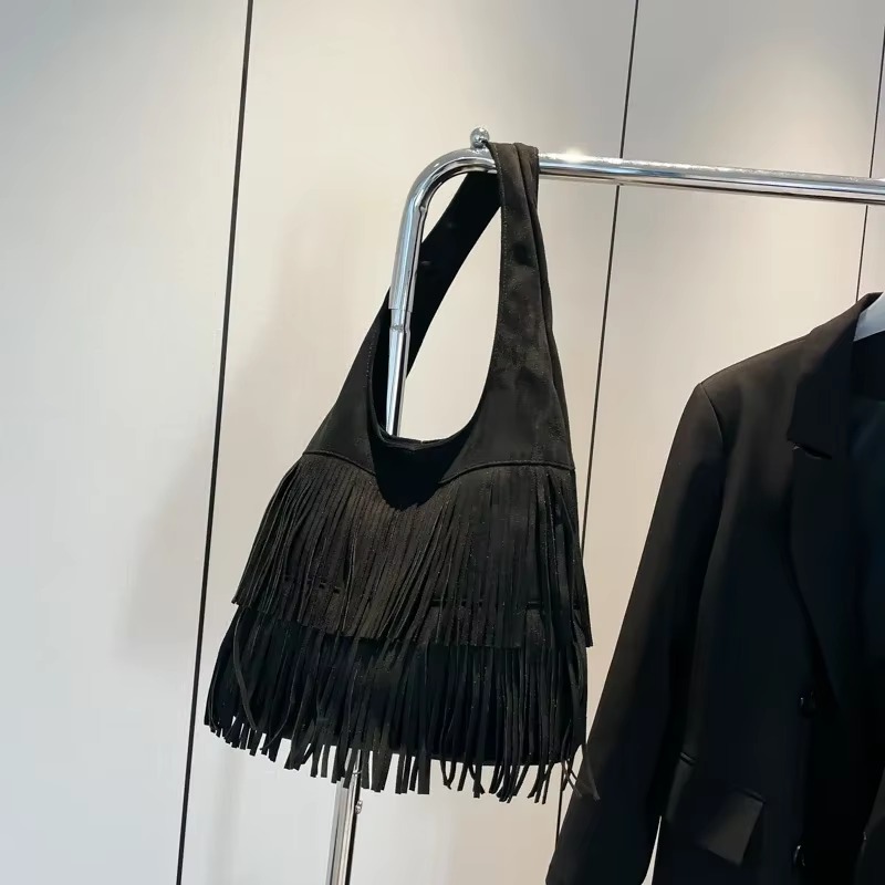 Faux Suede Tassel Shoulder Bag - Luxury Bags On Sales recension och pris