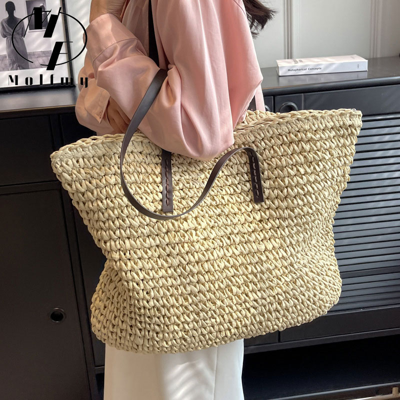 Straw Woven Tote Bags Casual L - Luxury Bags Made recension och pris